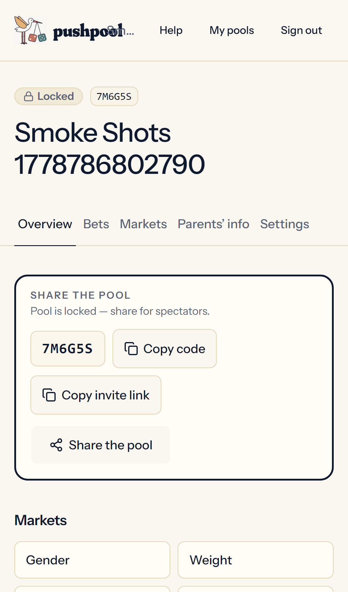 Pool in locked state, waiting for settlement
